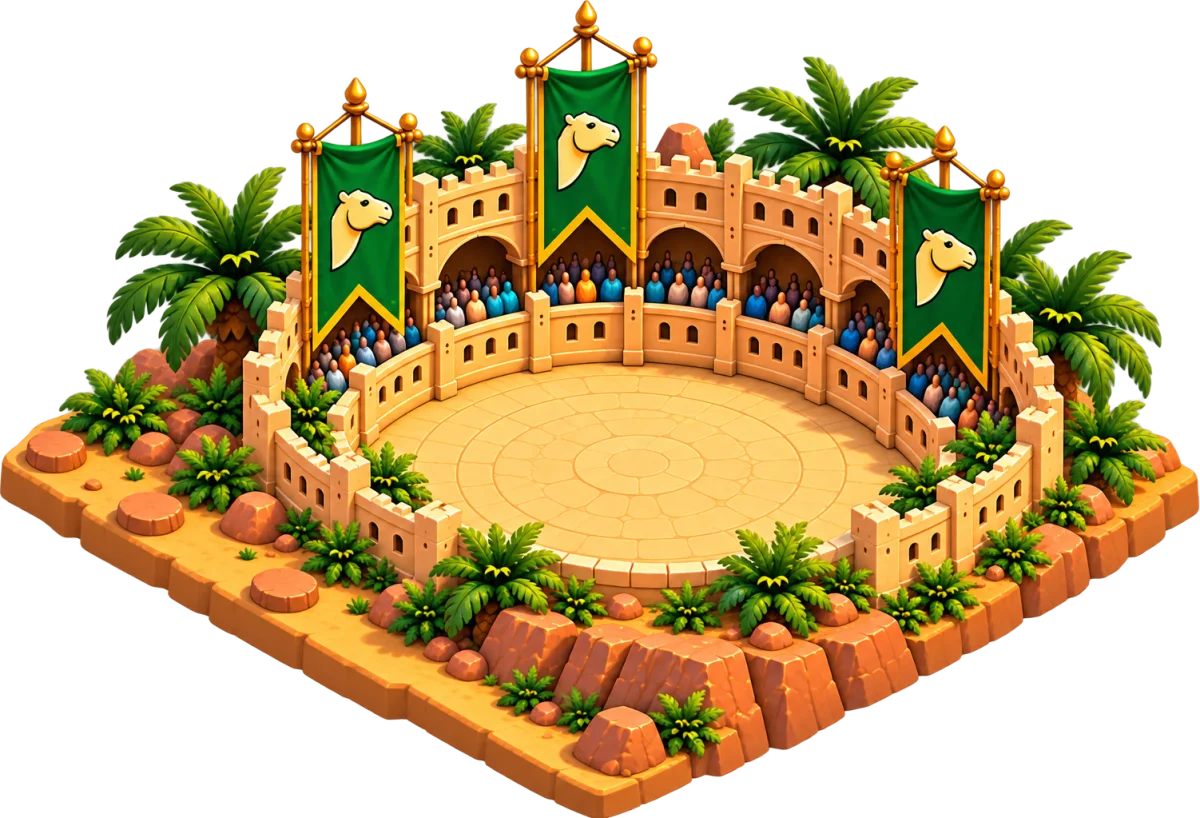 The tournament arena in the game